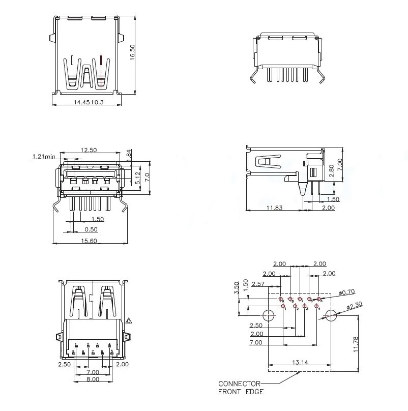5 шт./Usb-301Wd-Ary Usb-301Wd-Arw Usb-313-Acsy USB-разъем