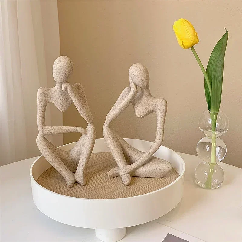 Nordic Abstract Thinker Resin Statue Creative Home Decoration Living Room Decoration Thinker Abstract Figure Modern Handicraft