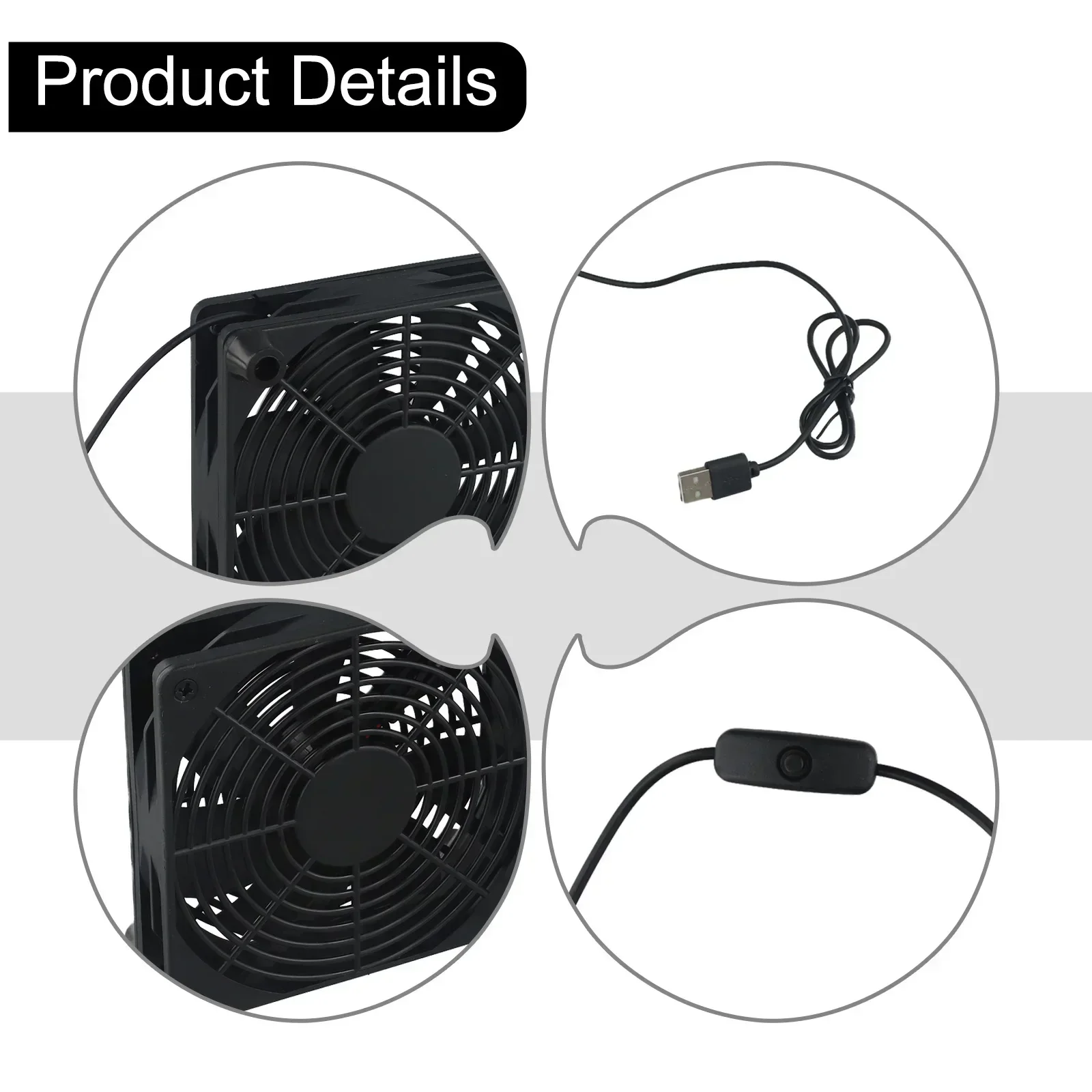 Router Fan DIY PC Cooler TV Box Wireless Cooling Silent Quiet DC 5V USB Power 120mm Fan 120x25mm 12CM W/Screws Protective Net