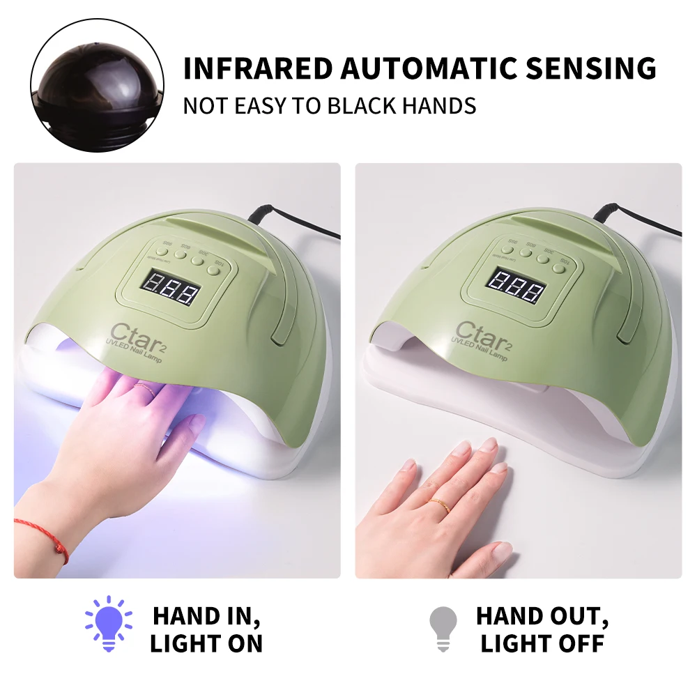 Nagellack-Trockner-Lampe mit 36 LEDs, UV/LED, schnell trocknendes Nagellicht, mit 4 Timer-Modi, LCD-Display für Maniküre, Salon, Acrylgel