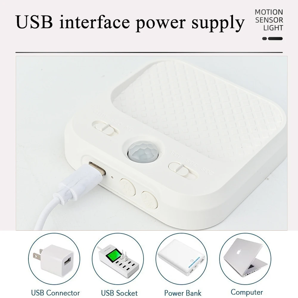 Mini PIR Motion Sensor CCT Light Lamp USB Type C Rechargeable Dimmable Lighting for Staircase Bedroom Wardrobe Cabinet Lighting