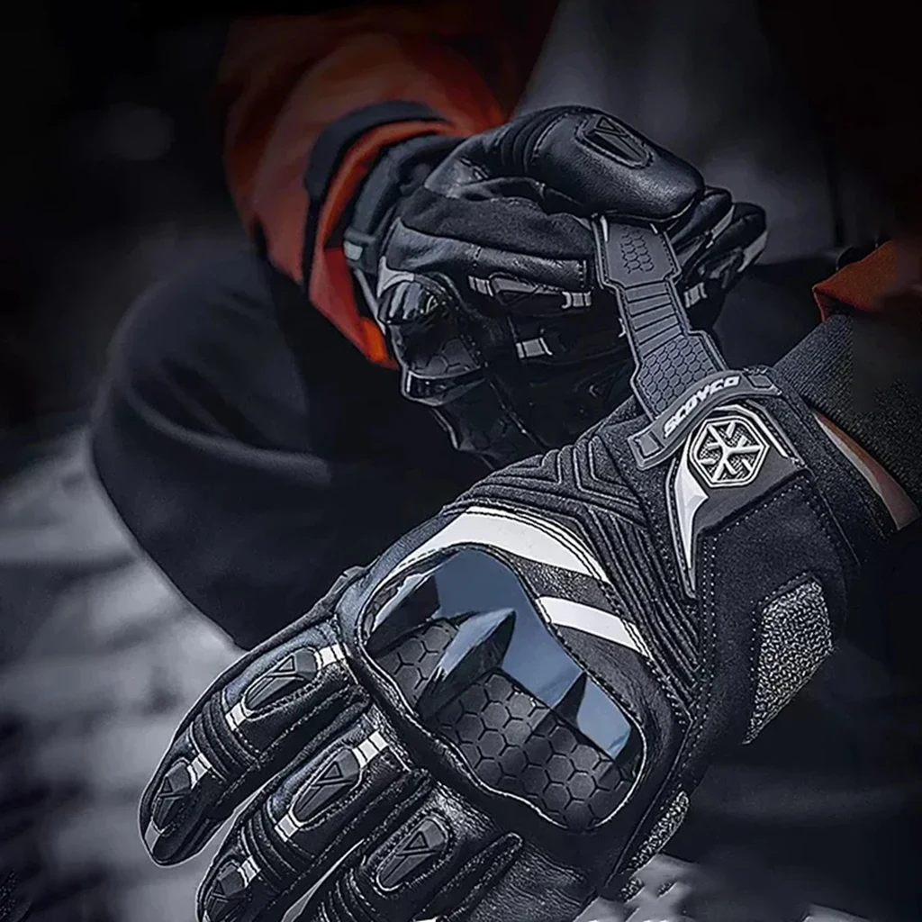 

Зимние теплые карбоновые перчатки для езды на мотоцикле SCOYCO Racing Guantes, мужские водонепроницаемые перчатки для мотокросса с сенсорным экраном для бездорожья