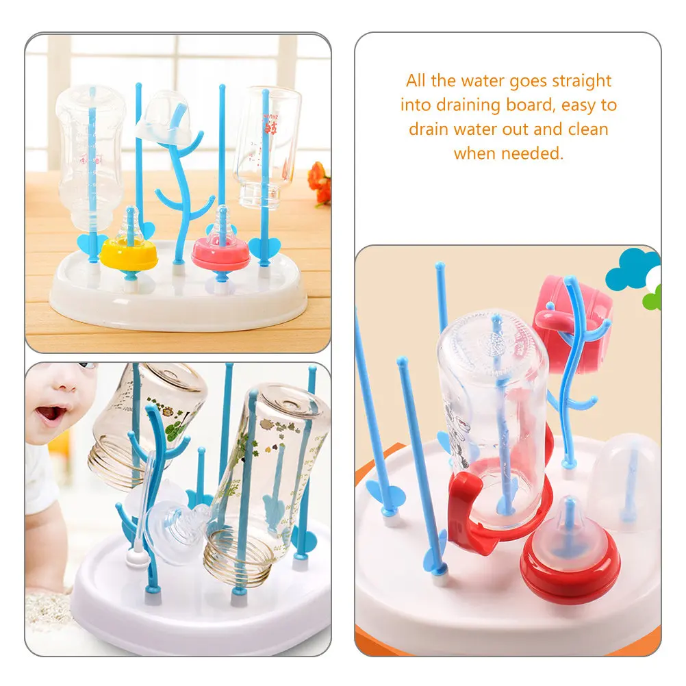 2Pcs Baby Bottle Drying Rack PP Material Large Capacity Detachable Design Nursery Feeding Bottle Drying Holder Draining Stand
