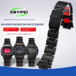 For Casio strap G-SHOCK GA-2100 DW5600 DW-6900 GW-M5610/B5600 Black plastic steel watch band men's Sports replacement bracelet