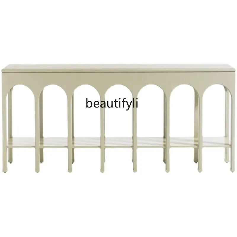 

zq Modern Italian Console Nordic Simple Arch Console Tables Light Luxury a Long Narrow Table Decorative Partition Display Stand