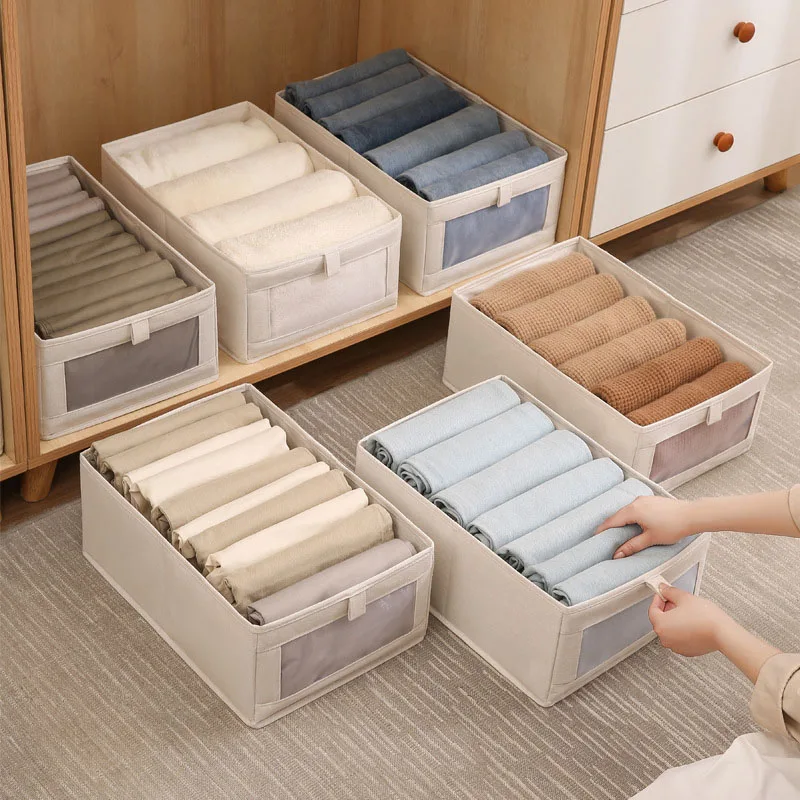 Clothes Organizer Foldable Underwear Socks Storage Box Cabinet Drawer Moving Container Toy Storage For Home Cloth Storage Box