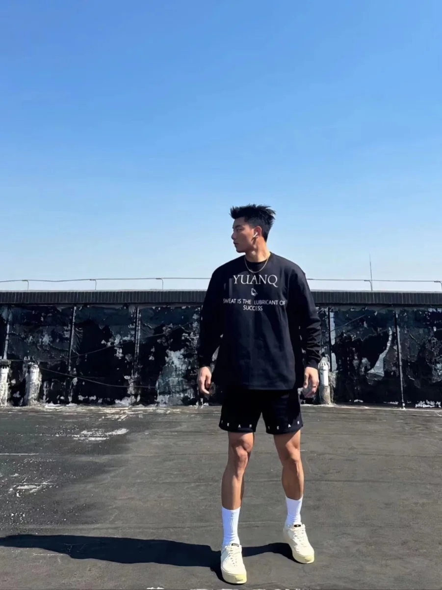 

Мужские летние полоски до колена свободного кроя из нейлона Qui Dry, повседневные полосы до колена для фитнеса и спор с принтом букв