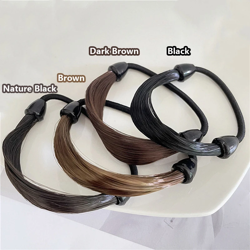 Wig Braided Rubber Band Elastic Hair Rope Tie Head Hair Ring Wig Braid Fixed Hairstyle Elastic Band Extension Ponytail Holder