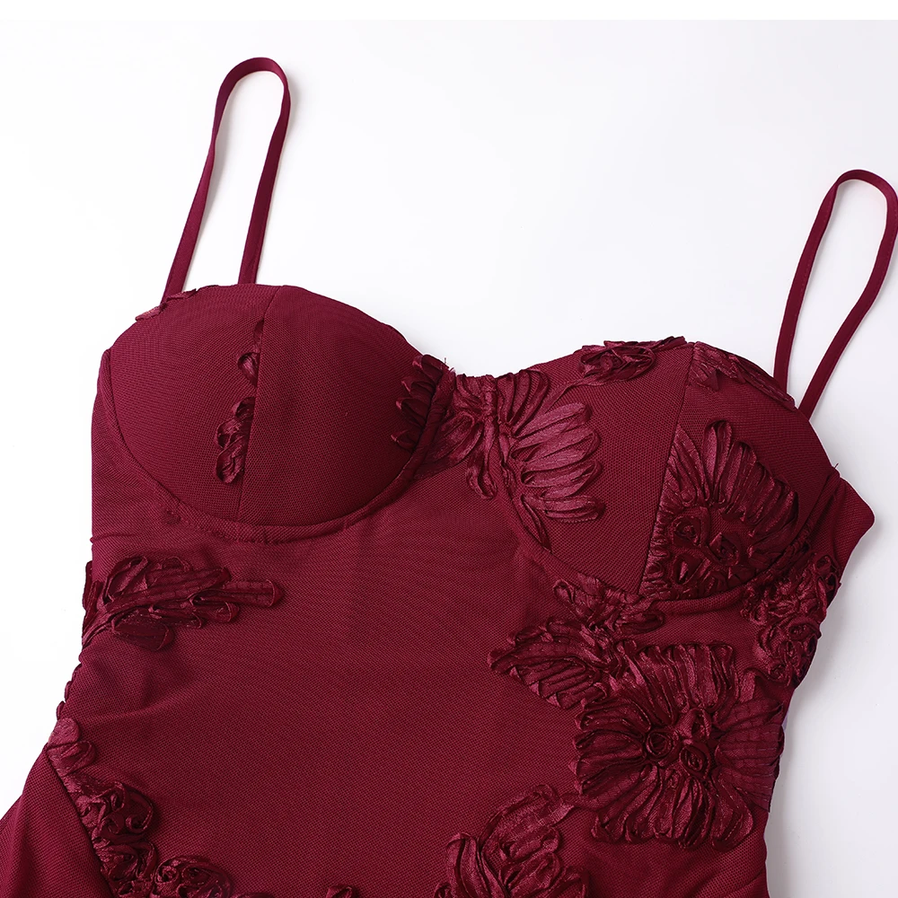 فستان حورية البحر بدون ظهر من Oligai للنساء مناسبة رسمية أنيقة بأربطة فستان شبكي مطرز للحفلات المسائية