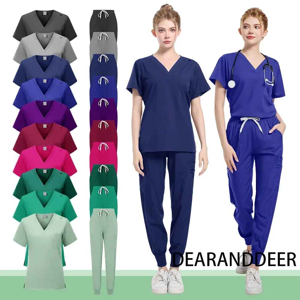 Pet Grooming Doctor Uniforms Non-sticky Hair Nurse Women Thin and Light Fabric Medical Clothes for Summer Clinical Uniform Woman