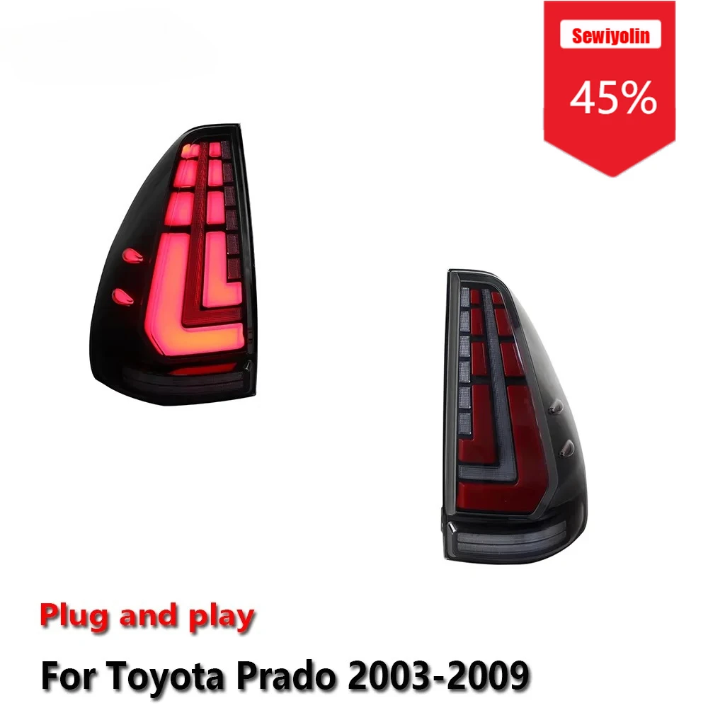 

Sewiyolin Car LED Tail Light Assemblies For Toyota Prado 2003-2009 Auto Fog DRL Brake Turn Signal Lamp Plug and Play