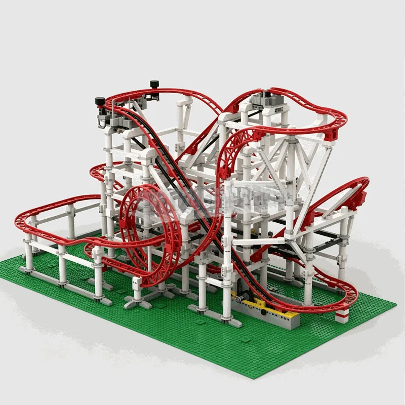 4492PCS Basic Roller Coaster MOC Amusement Park Building Blocks Model Custom Puzzle Creative DIY Assembly Educational Toy Gifts