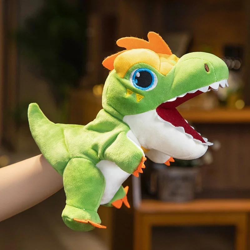 Cute T-Rex Hand Puppet Plush Dinosaur Puppet Mouth Movable Stuffed Animal Interactive Toy Role Play Prop Kids Children Gift