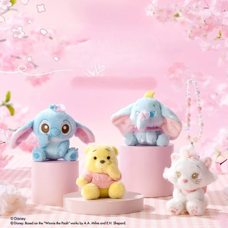 

Disney Cherry Blossom Series Plush Keychain, Pink Sakura Cute Doll Charm for Bag, Soft Spring Stuffed Animal Gift