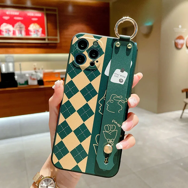 لينة بولي TPU شريط للرسغ الحال بالنسبة لسامسونج S24 S25 S23 S22 زائد الترا S21 S20 FE A55 54 35 15 52 53 73 25 شبكة يده غطاء الهاتف #4