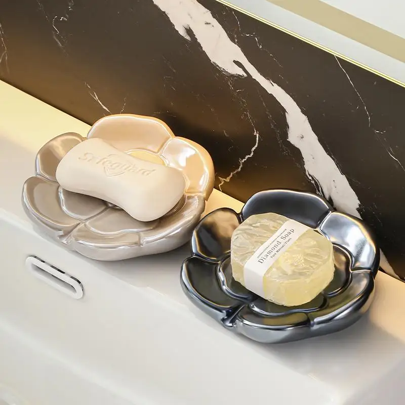 

Мыльница с цветочным сливом, милый домашний туалет, туалет, умывальник для ванной комнаты, керамическая мыльница, держатель для мыла, аксессуары для ванной комнаты