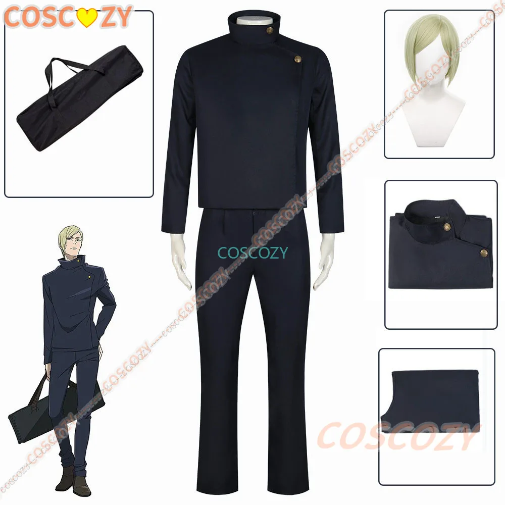 

Anime Jujutsu Kaisen Nanami Kento Cosplay Costume Wig Bag Blue School Uniform Full Set Adult Man Carnival Halloween Uniform