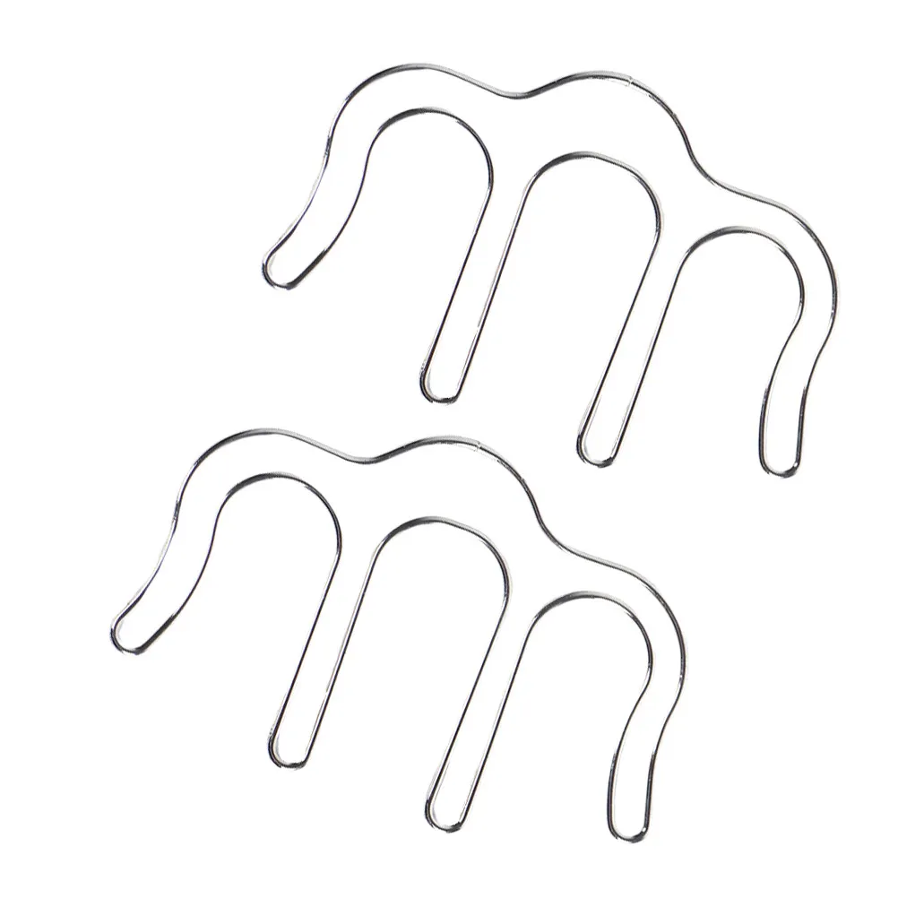 2pcs Metal Photo Clips Premium Electroplated Strong Bookmark Holder Creative Shaped Silver Hollow Design Office Home School
