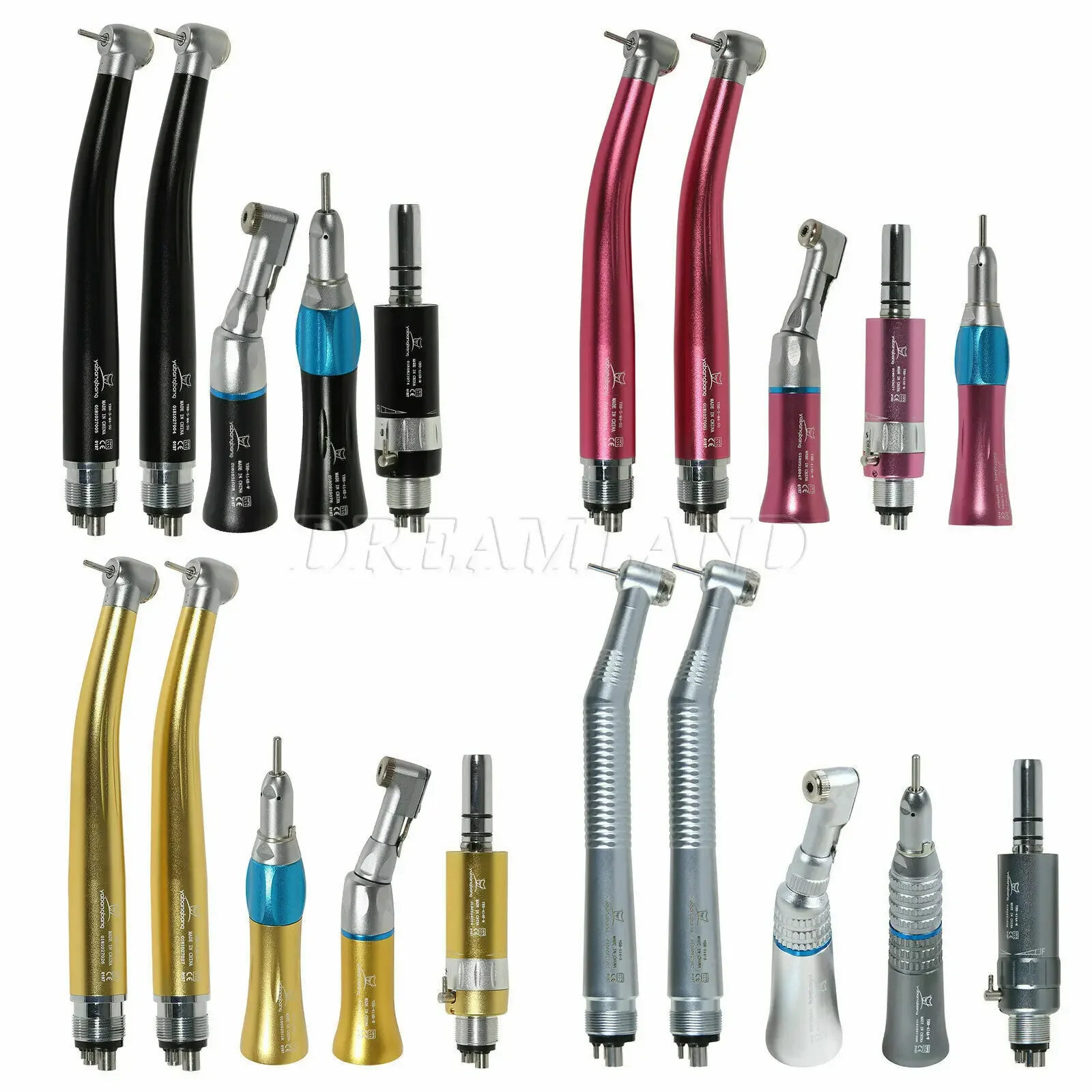 NSK Style Dental Pana Max High low Speed Straight Contra Angle Air Motor Handpiece 2/4 Holes Air Turbine kit 4 Colors