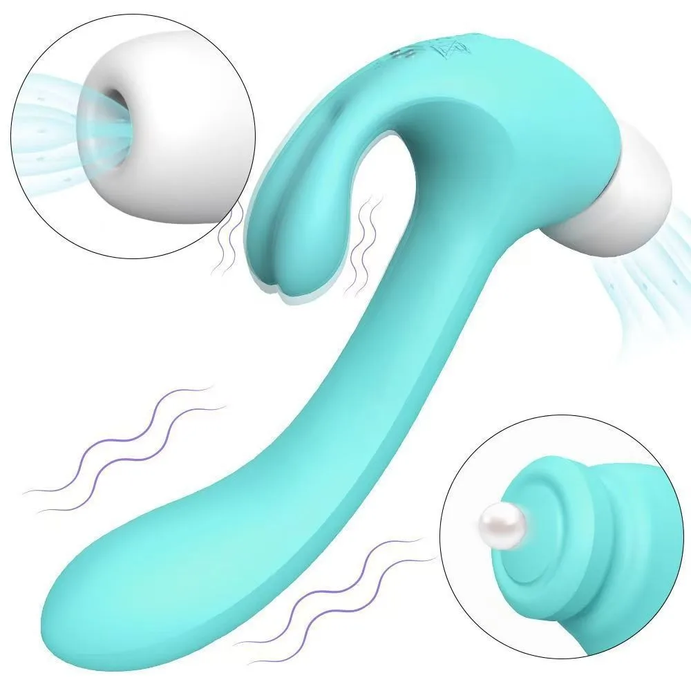 Rabbit Multifunctional Vibrator Vibrating Sucking Pat Female Orgasm Toy Masturbator