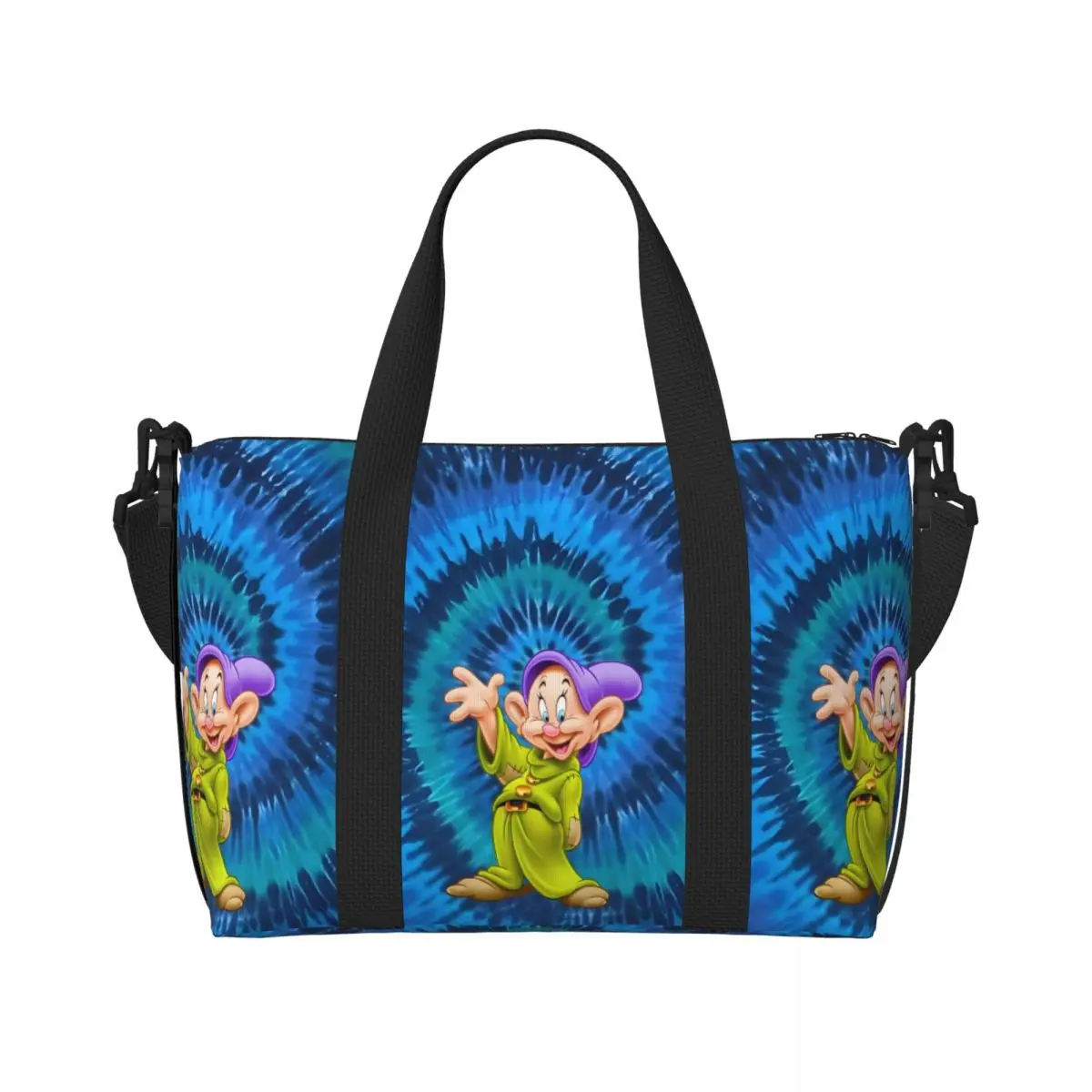 Custom Snow White And Anime The Seven Dwarfs Tote Bag for Women Large Capacity Cartoon Gym Beach Travel Bags