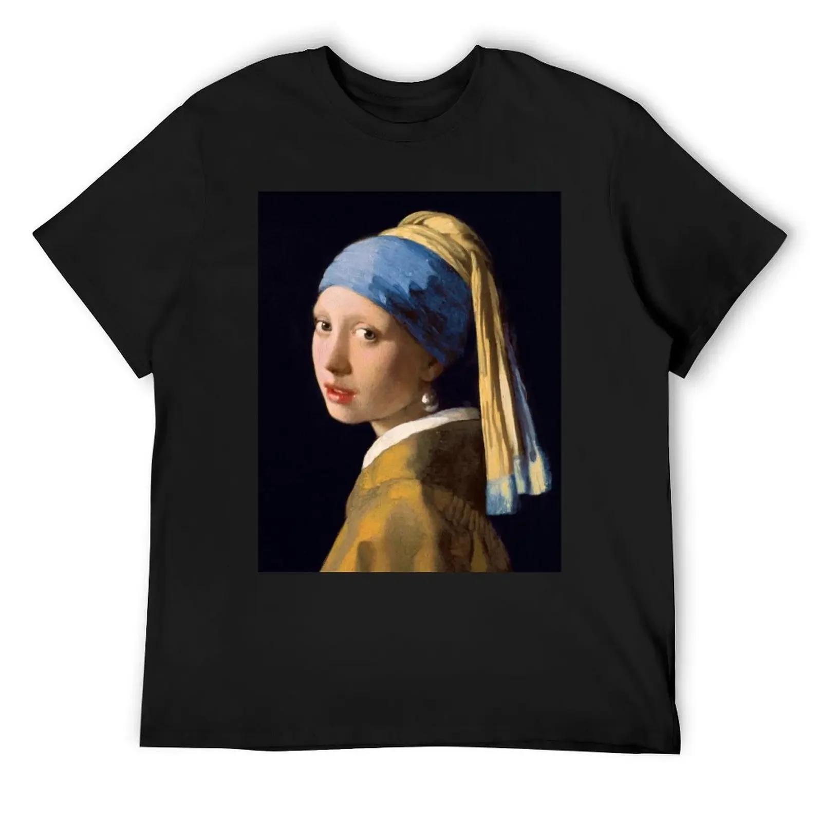 Johannes Vermeer chica con pendiente de perla camiseta nueva edición niños estampado animal espacios en blanco camisetas lisas hombres