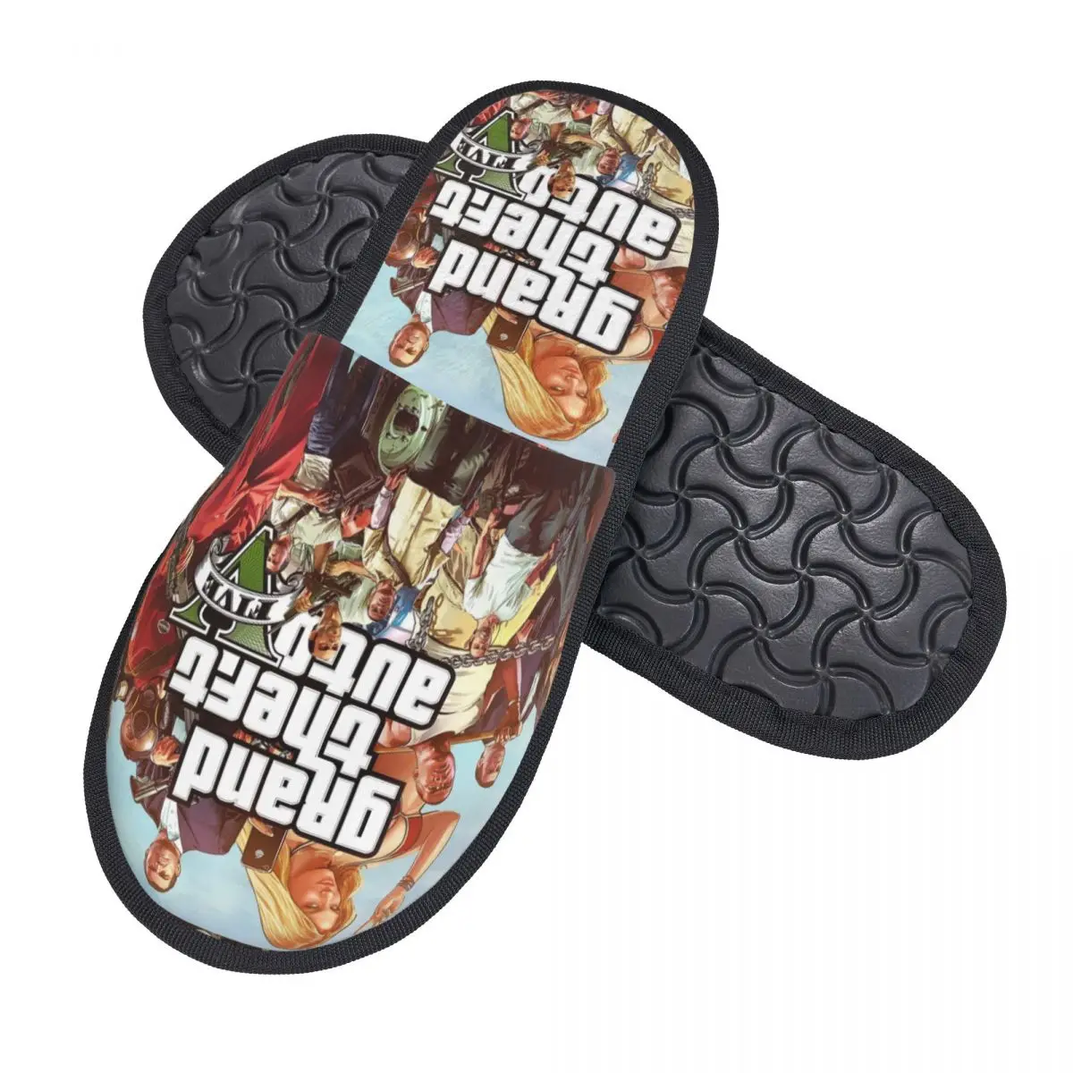 Jogo personalizado Grand Theft Auto House Chinelos para mulheres, Espuma De Memória Confortável, Deslizamento De GTA No Chinelo De Spa Sapatos