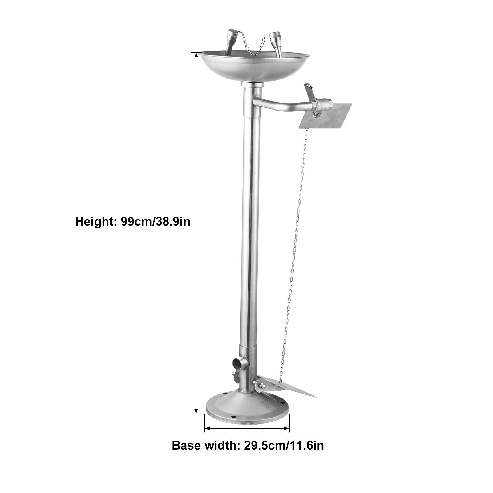 محطة غسيل العين القابلة للتعديل لمعدات غسيل العين المثبتة على الأرض، مجموعة دافق العين، لافتة غسيل العين لمتجر مكان العمل