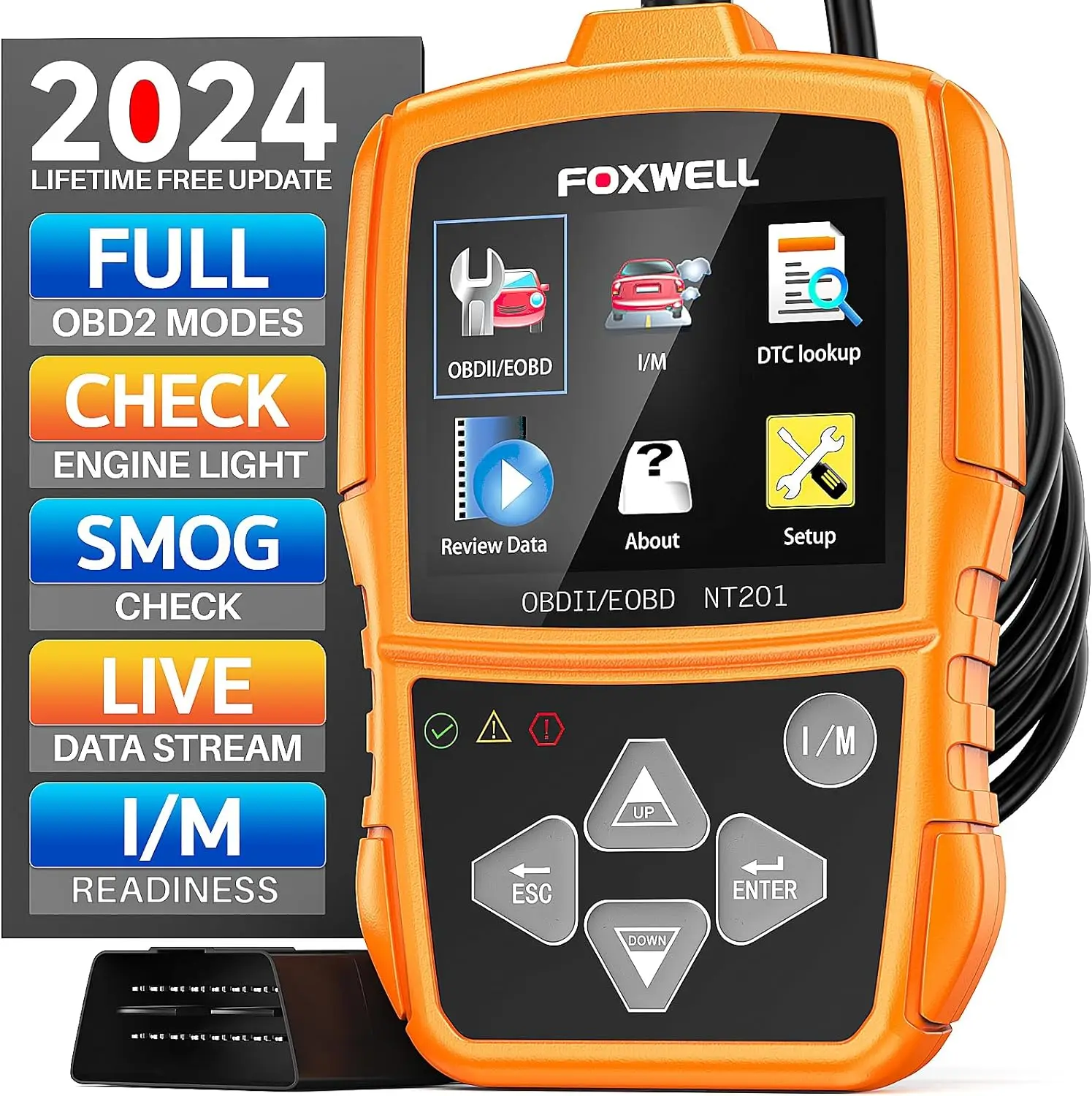 NEW FOXWELL NT201 OBD2 Scanner Check Engine Light Car Code Reader Free Update Automotive OBDII Diagnostic Scan Tool pk ELM327