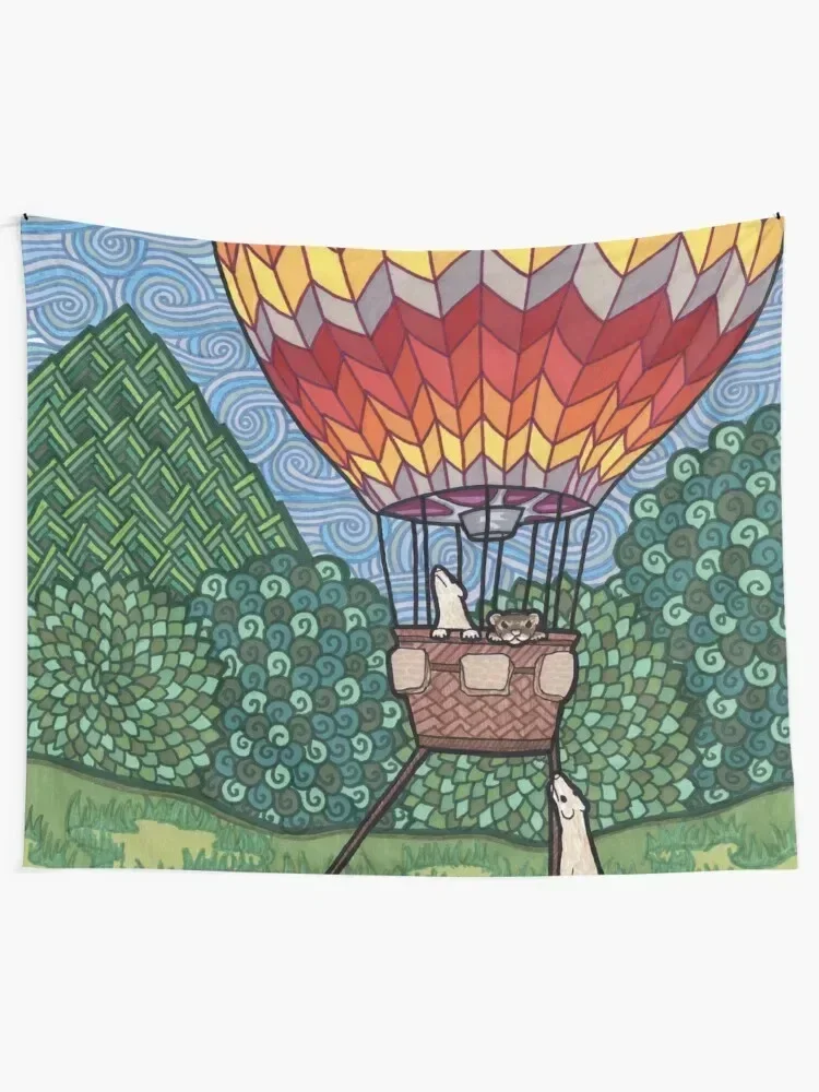 Ferret Hot Air Balloon Ride Tapestry Bedrooms Decor Outdoor Decor Tapestry