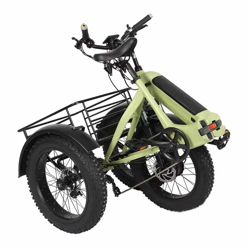 500W electric bicycle 3-wheel folding tricycle freight bicycle