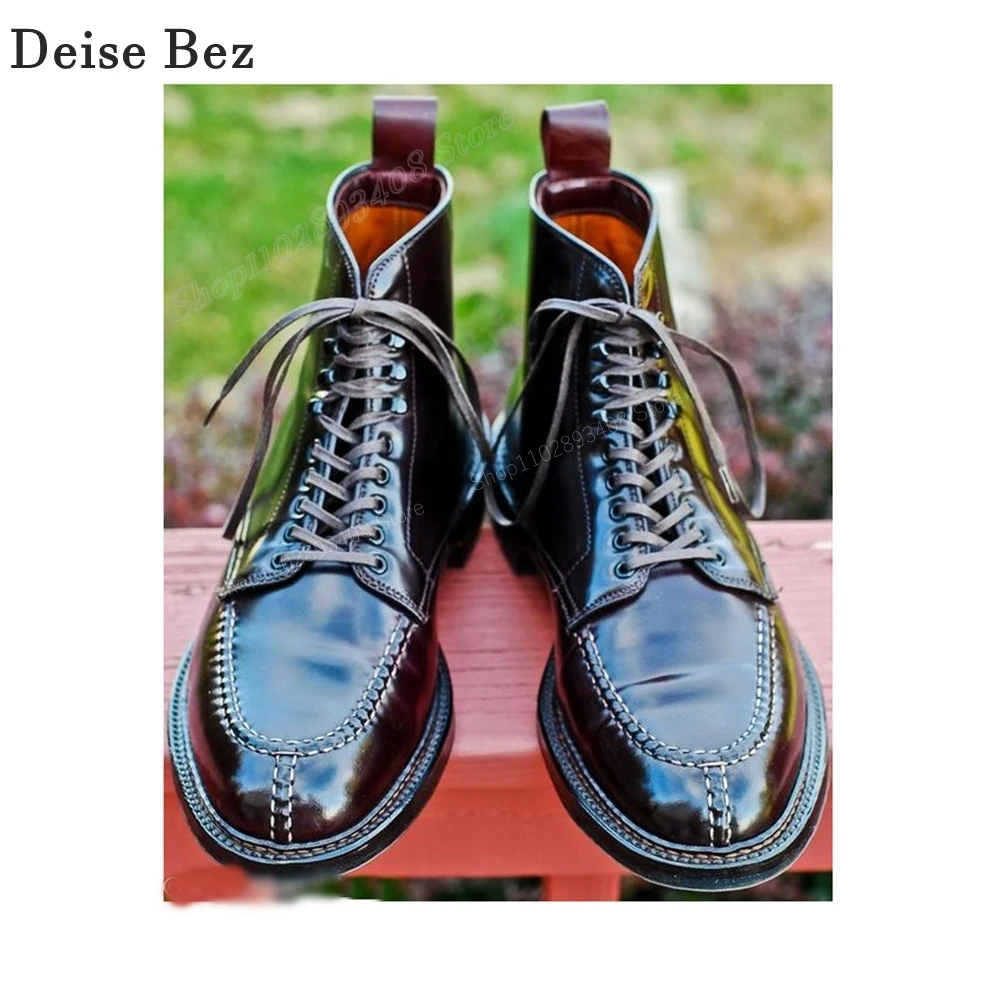 

Black Cross Tied Men Dress Shoes Round Toe Lace up Leather Bussiness Party High Quality Men Shoes 2024 Fashion Zapatillas Mujers