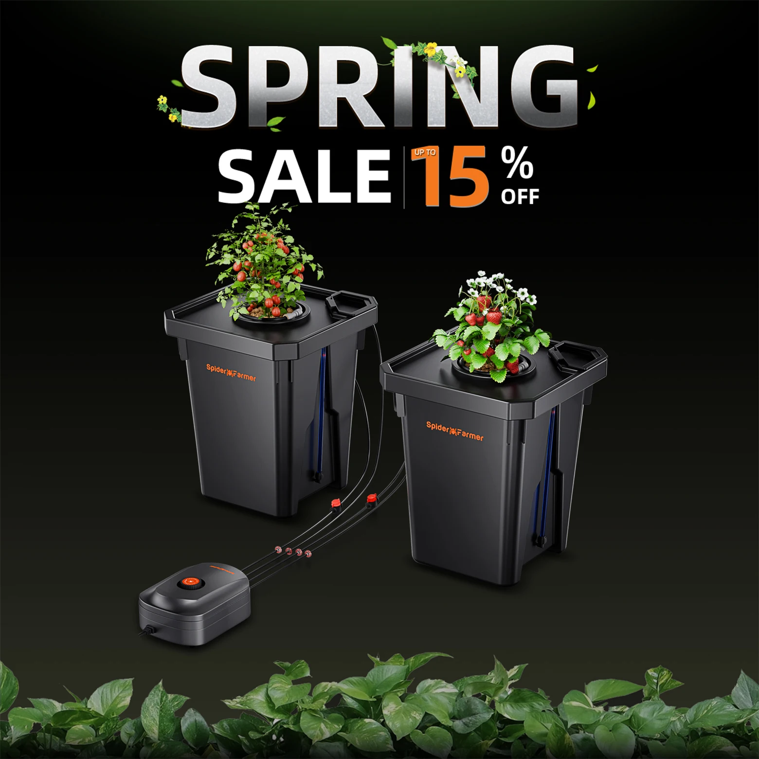 

Spider Farmer DWC Hydroponic System 7 Gallon Deep Water Culture with 2 Buckets