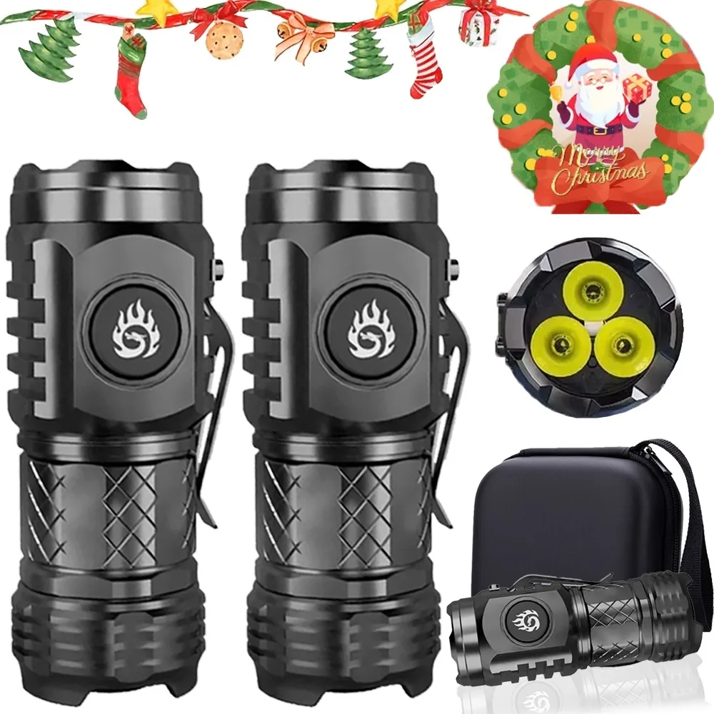 

Powerful 3 LED Flashlight USB Rechargeable Torch Portable Mini Flash Torch Emergency Spotlight with Pen Clip for Camping Cycling