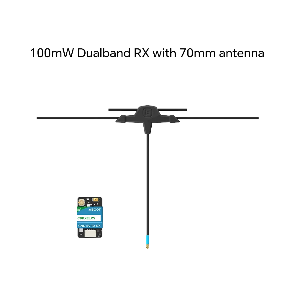 IFlight ELRS Dualband Single Antenna Receiver - 100mW / 500mW 2.4G & 900MHZ