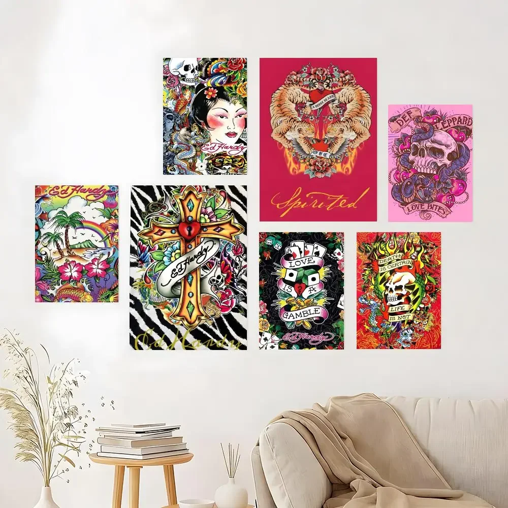 Brand E-Ed H-Hardy Poster Multi-Purpose Wall Art For Living Room Bedroom Office Bar Home Decor Gift