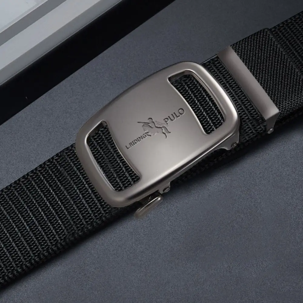 Men Luxury Brand Nylon Braided Belt Simple Wild Style Business Casual Automatic Buckle Waistband Canvas Strap