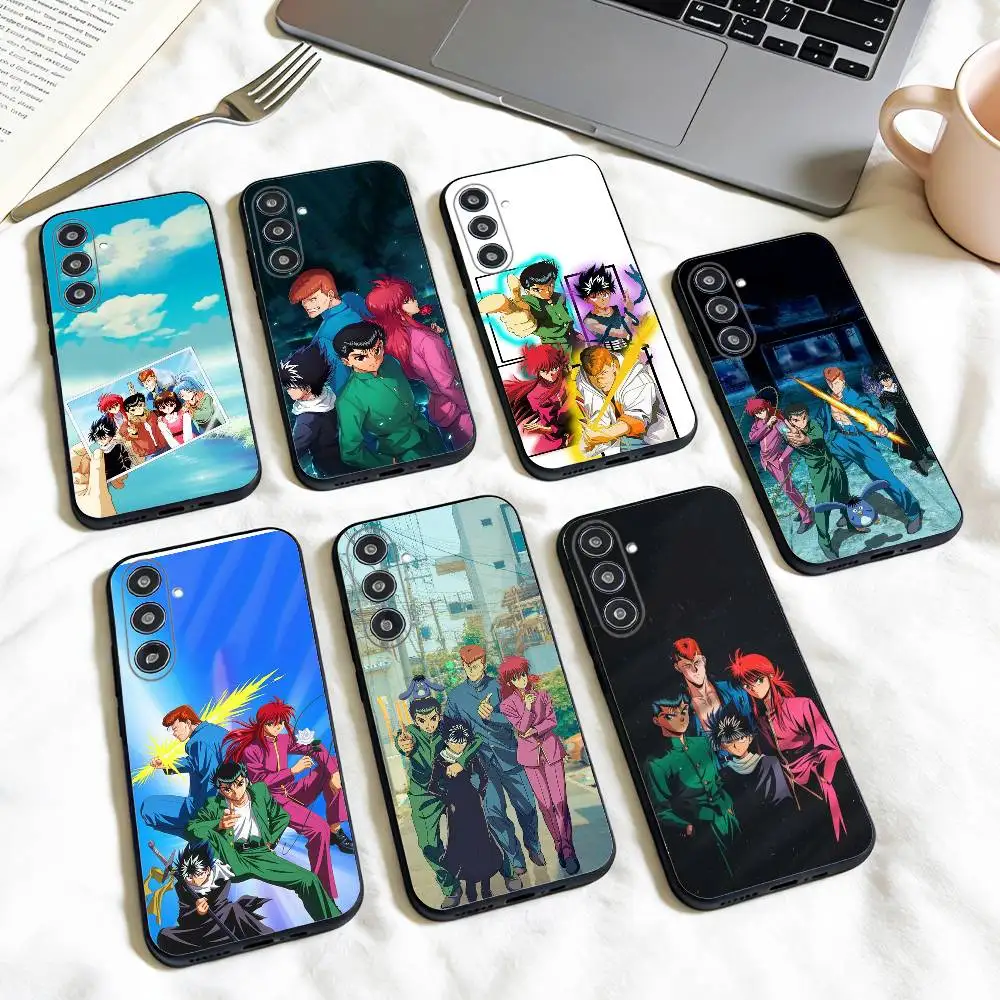 Funda de teléfono Vintage 90s Anime Yu Yu Hakusho para Samsung Galaxy A73,A72,A71,A70,A53,A52,A51, otros, carcasa negra suave
