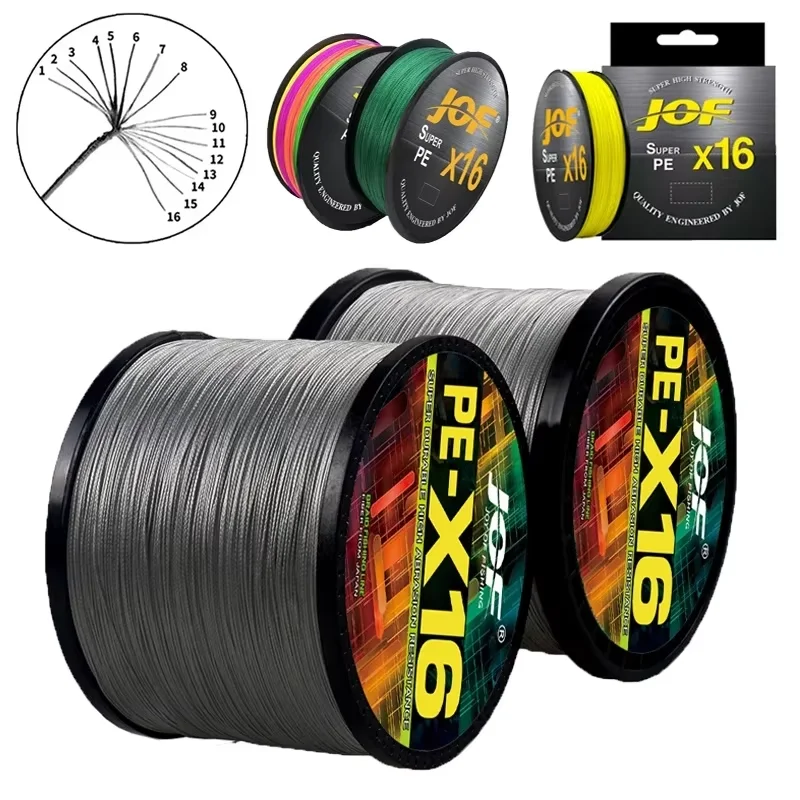 Ocean Rock/Beach Braided Fishing Line X16 Strands 0.16mm-0.5mm Super Strong 25/32/40/55/68/80/100LB 500M Multifilament PE Wire