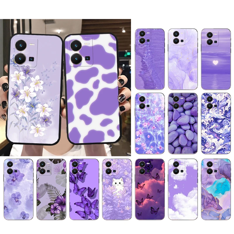 

Purple Aesthic Phone Case For VIVO Y53S Y33S Y01 Y22S Y31 Y21 Y70 Y21S Y72 V21 V2023 V21E V20 SE iQOO Z8x X100 Pro