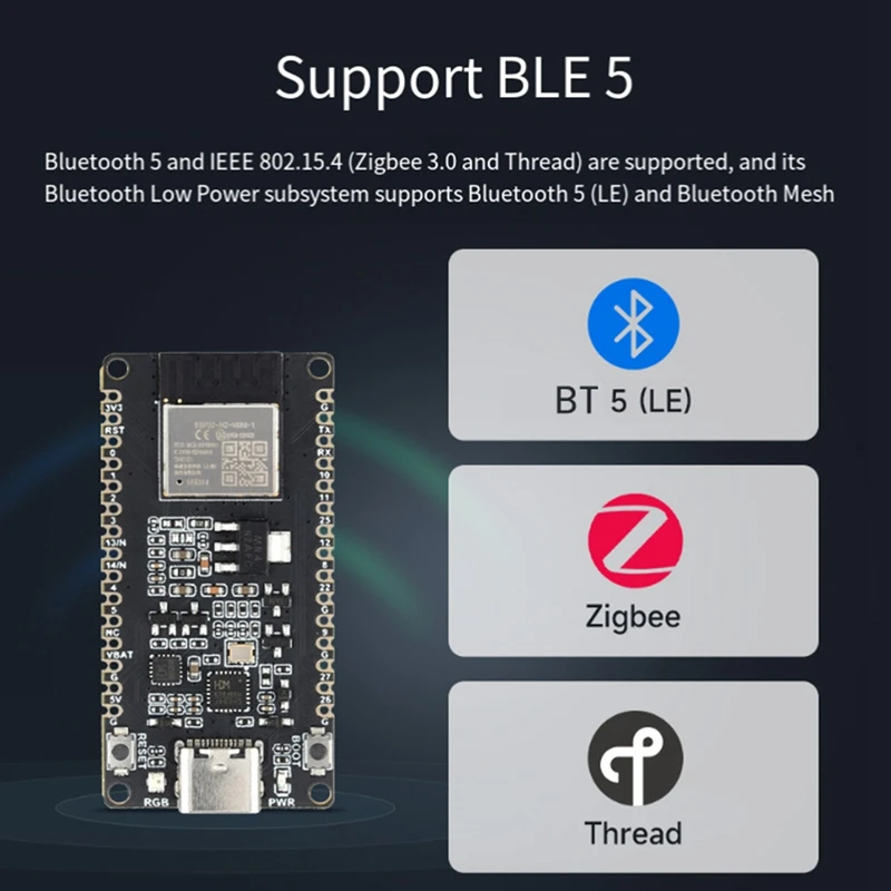 ESP32-H2 مجلس التنمية ESP32 H2 DEV KIT N4 وحدة 4 ميجابايت فلاش دعم بليه/زيجبي/الموضوع الاتصالات اللاسلكية ، سهلة الاستخدام