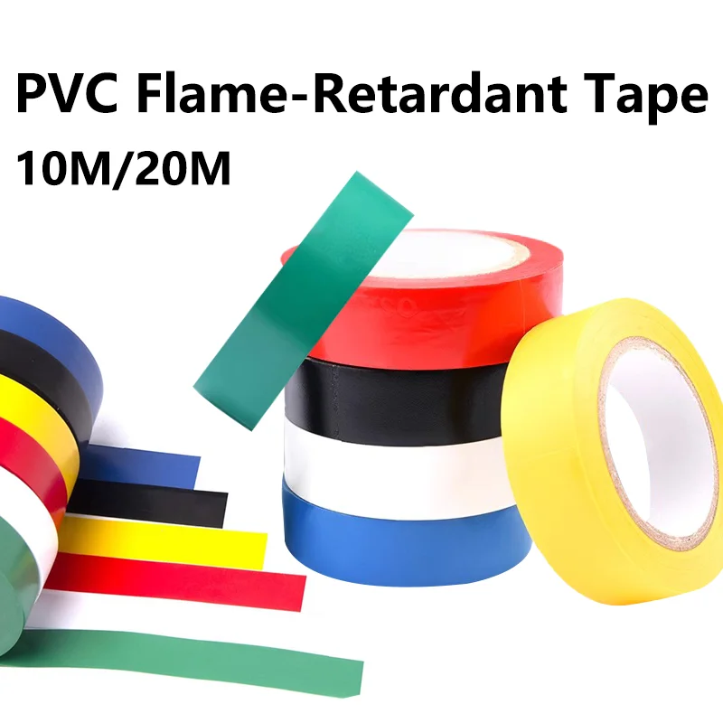 fita de isolamento eletrico pvc impermeavel retardador de chamas alta tensao auto adesivo 10m 20m 18 mm 01