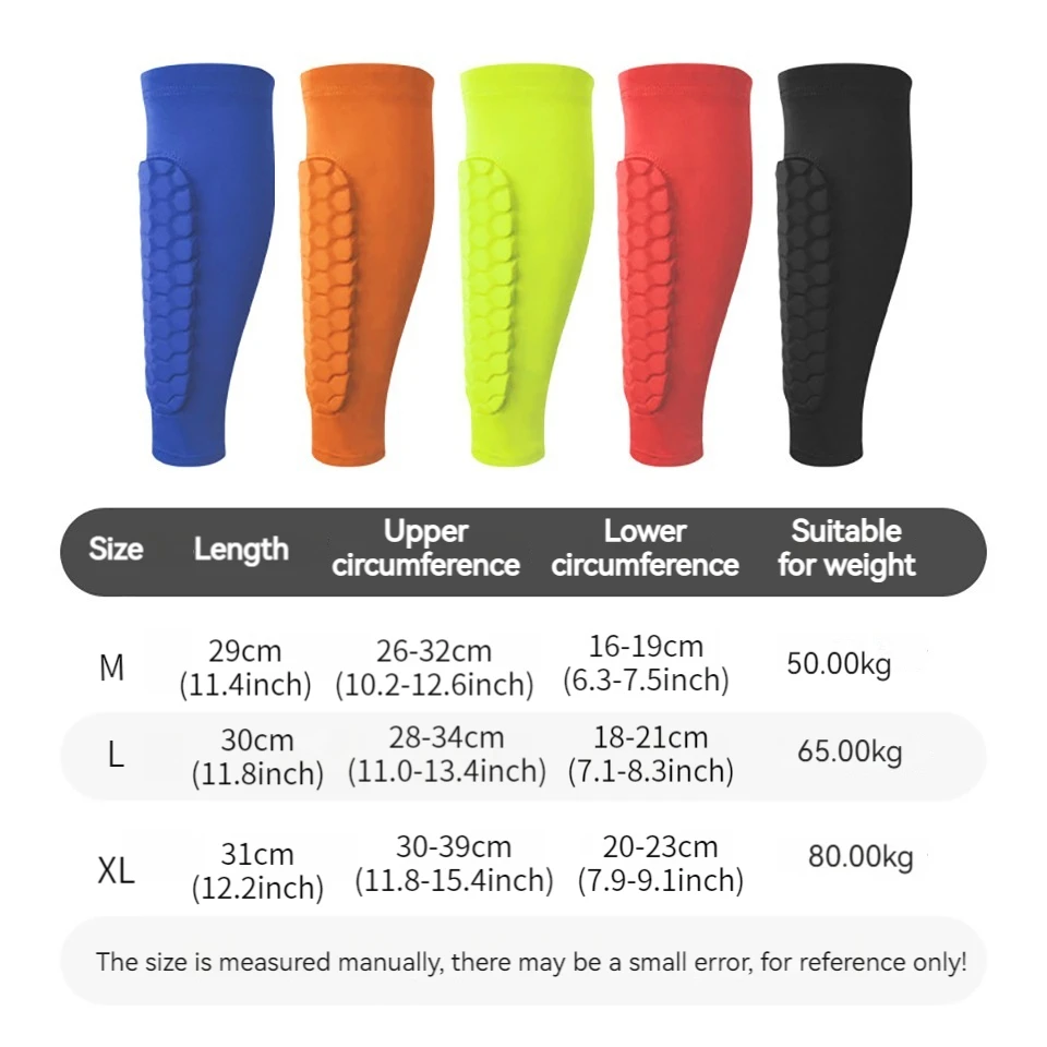 LOOGDEEL 1PCS Soccer Football Shin Guard Pad Honeycomb Running Calf Protective Gear Shield Sleeves Outdoor Sports Leg Support