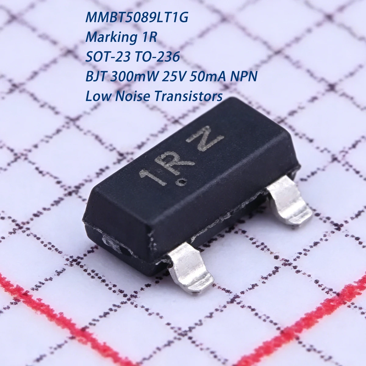 50PCS MMBT5089LT1G Marking 1R SOT-23-3 TO-236AB BJT 300mW 25V 50mA NPN 0.3W 0.05A NEW original Low Noise Transistors
