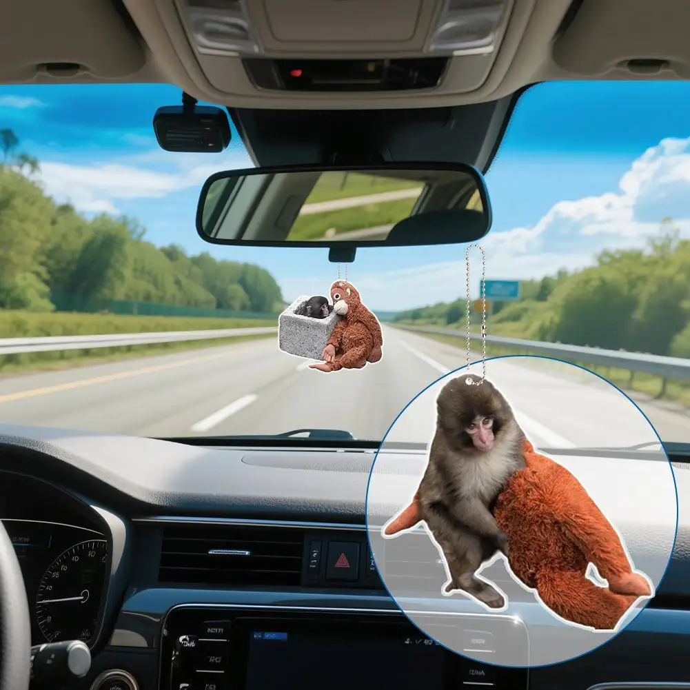 Acrylic Flat 2D Team Punch Monkey Punch Sticker Car Rearview mirror pendant Keychain bag small pendant ornament gift