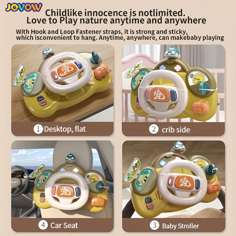 Infant Shining Simulation Steering Wheel Toys Children's Toy Kids Early Education Copilots Stroller Steering Wheel Vocal Toys