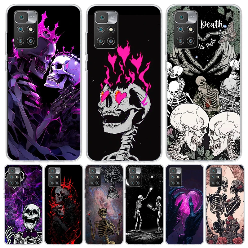 Anatomy Skeleton Heart Lovey Kiss Phone Case For Xiaomi 12C 12 10C 10 10A 9C 9 9A 9T 8A 8 7A 7 6A 6 Pro S2 K70 K60 K40 K20 Art C