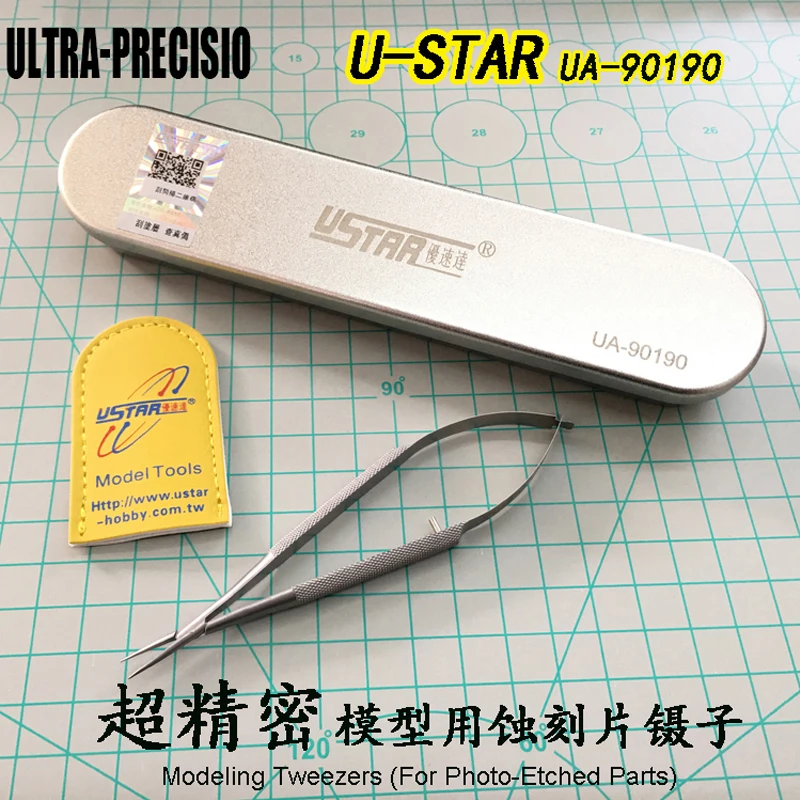 U-STAR UA-90190 Ultra-präzision Pinzette für Foto-Geätzt Teile Spitze 0,25 Modellierung Pinzette Modell Handwerk Werkzeuge