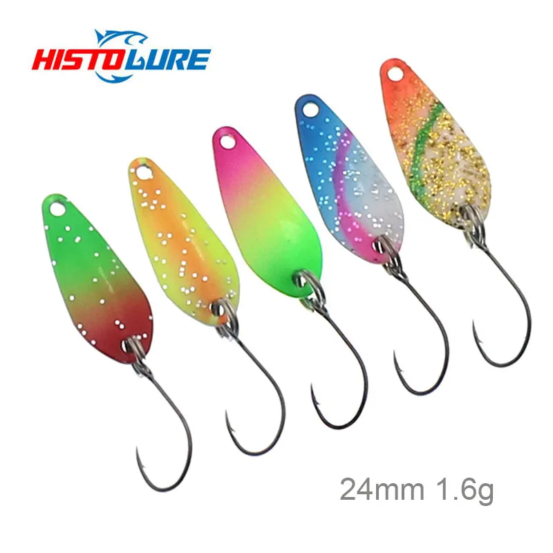 Fishing Spoon, Copper Trout Spoon Lures,  Metal Bait Stream Spinner, Chub Perch Salmon, 24mm, 1.6g