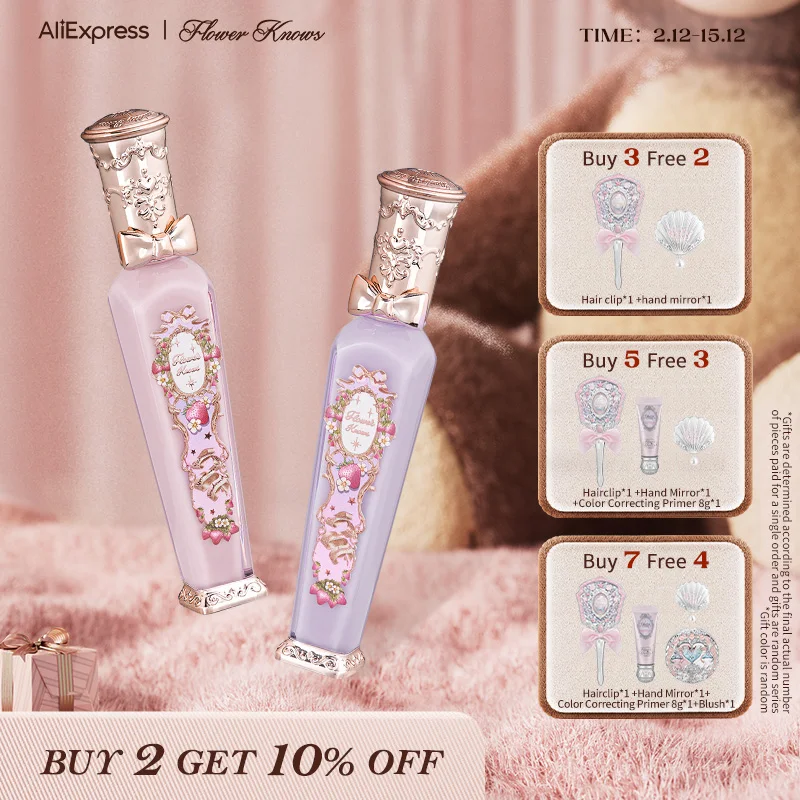 Brillo de labios Glowy serie Rococó de fresa Flower Knows